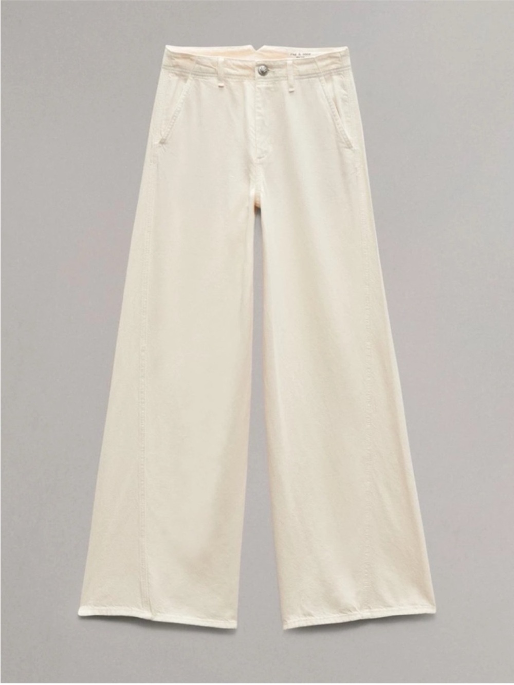 Rag & Bone Featherweight Sofie Wide-Leg Jeans Ecru Cream 27